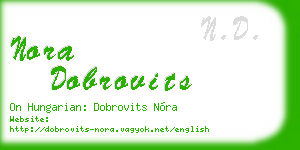 nora dobrovits business card